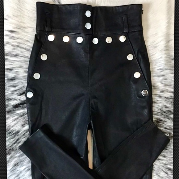 SKIIM NATALIE HIGH-WAISTED SKINNY LEATHER IT/34 - Picture 2 of 8